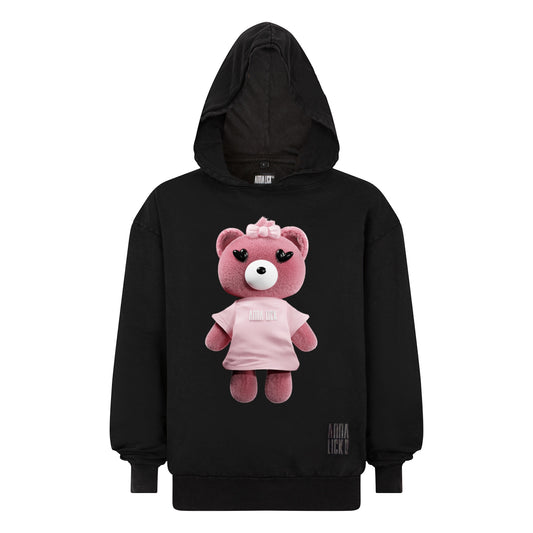 Hoodie Teddy Bear oversize dark gray heavy cotton