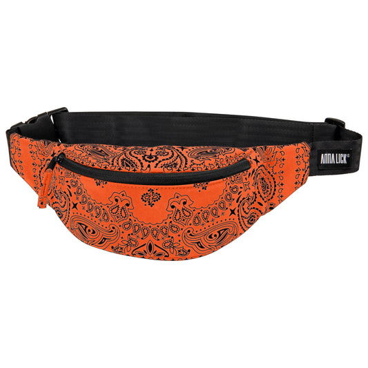 Belt Bag  Orange/Black Paisley
