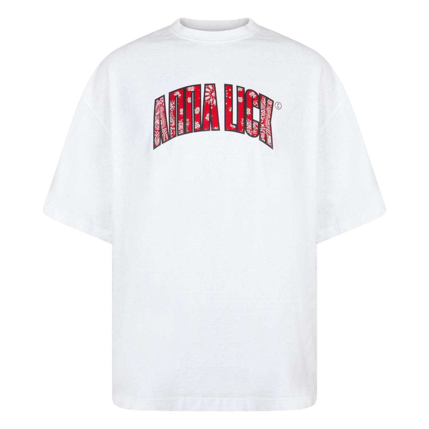 Organic Tee Paisley White/Red
