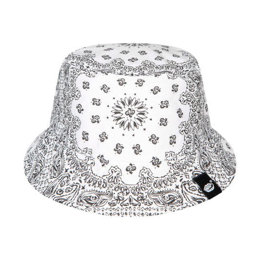 Bucket hat Paisley White/Black