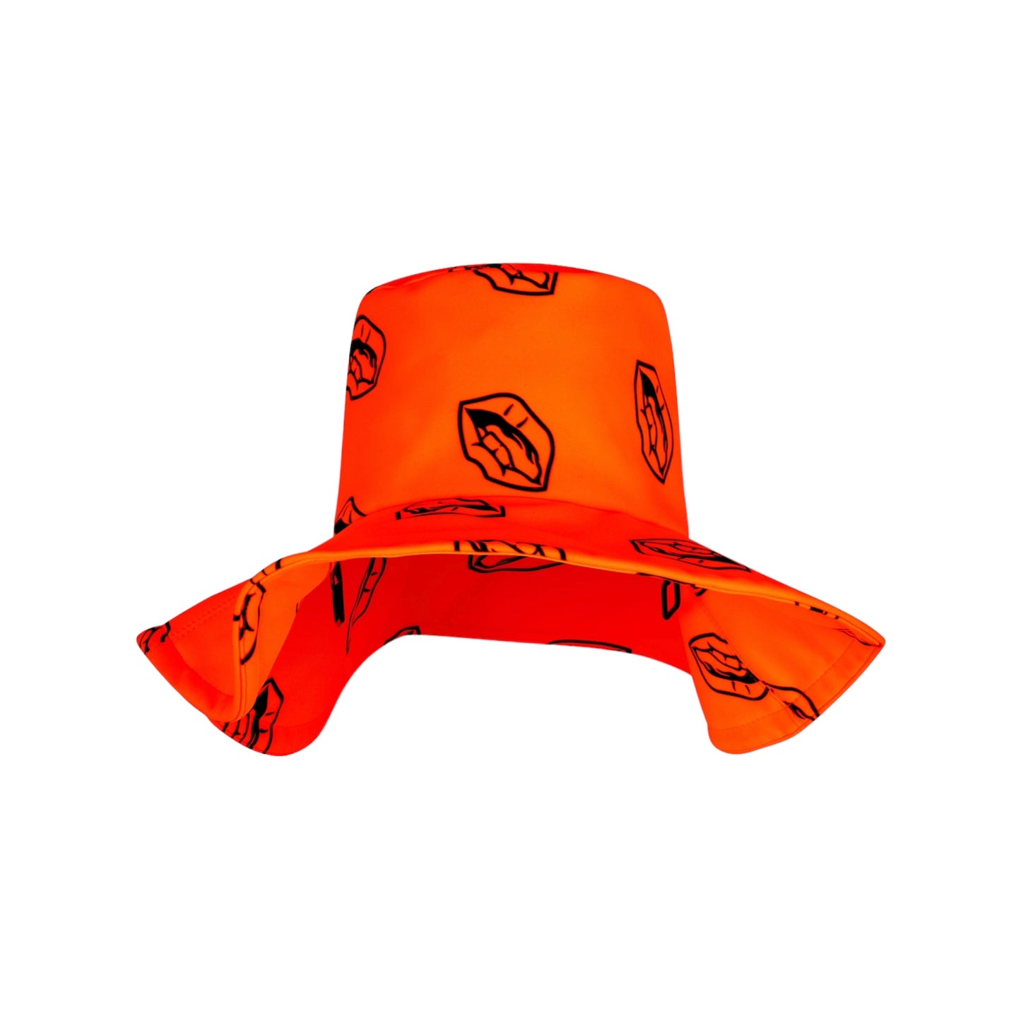 Hat lips logo neon Orange