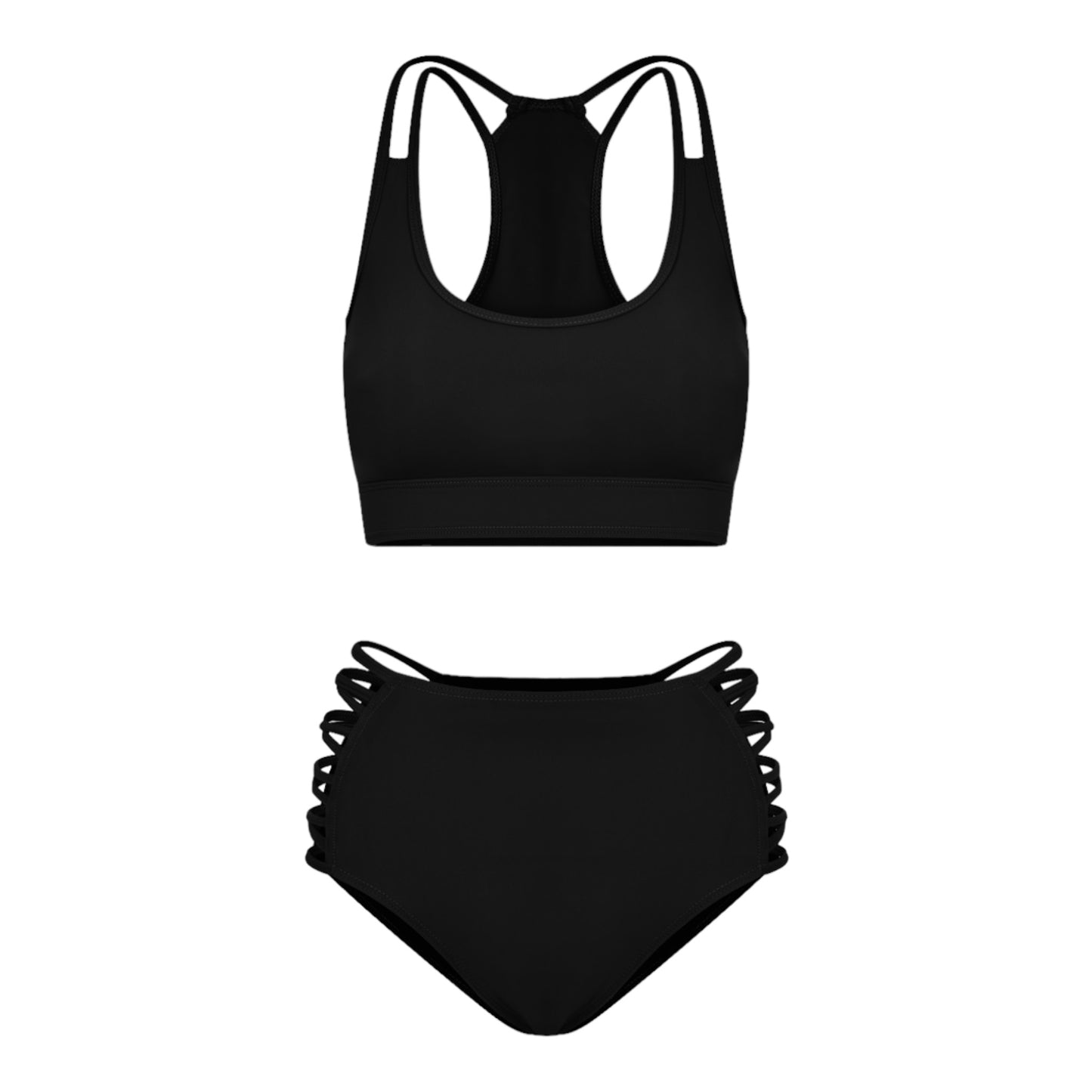 Swimwear high waisted -criss cross