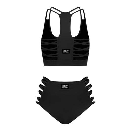 Swimwear high waisted -criss cross