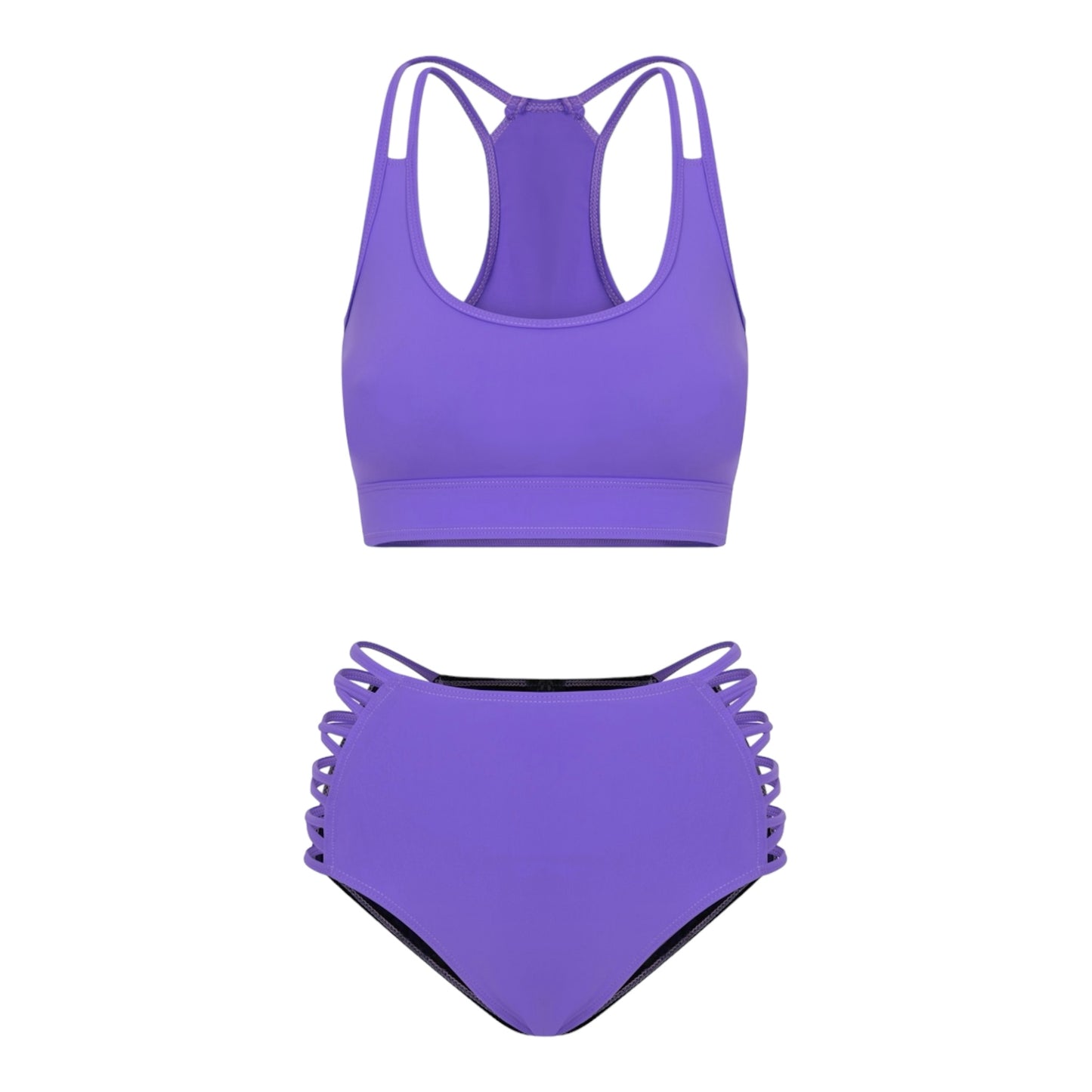 Swimwear high waisted -criss cross