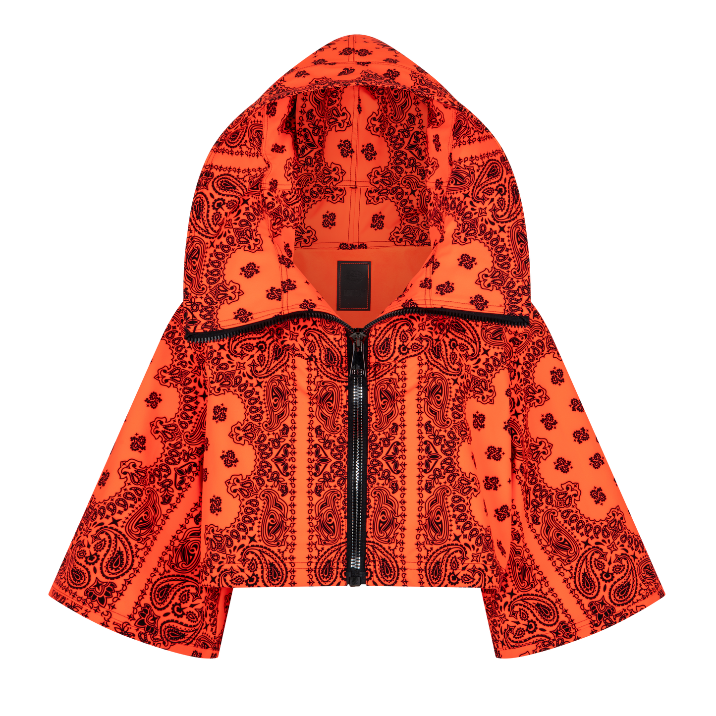 Short-sleeve cropped jacket Orange/Black