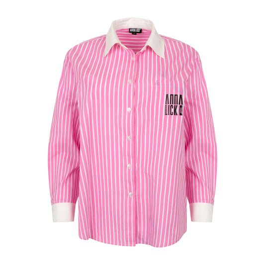 Striped Cotton Shirt with print