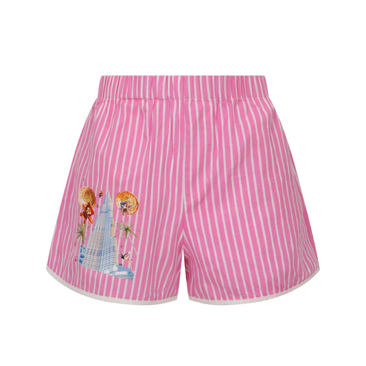 Striped Cotton shorts with Logo